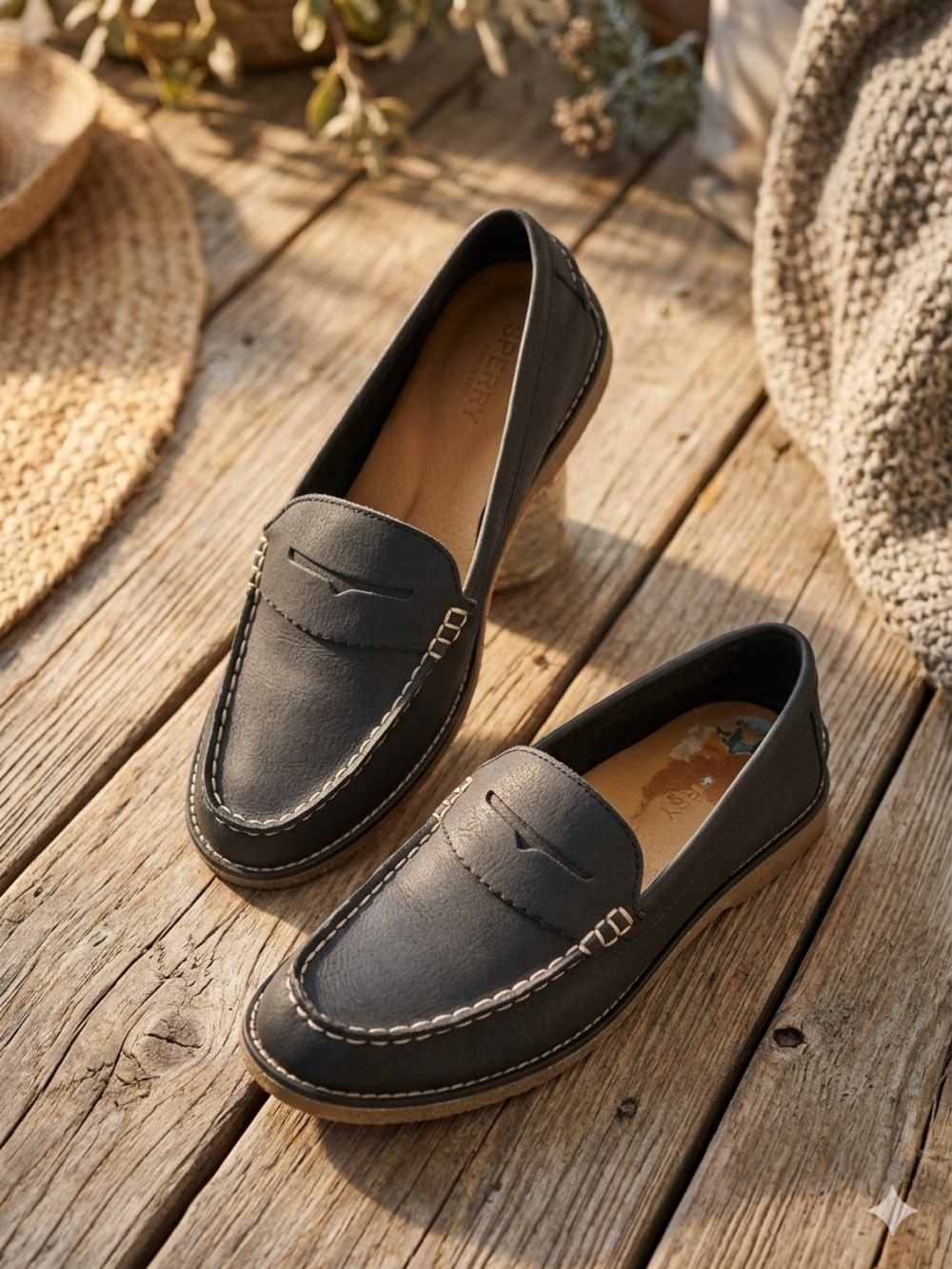 Sperry Women's Navy Penny Loafers